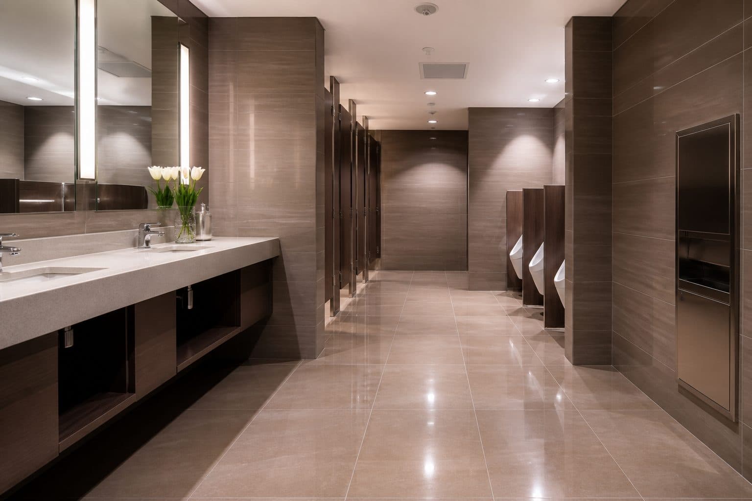 Well-maintained commercial restroom reflecting guest-facing property standards